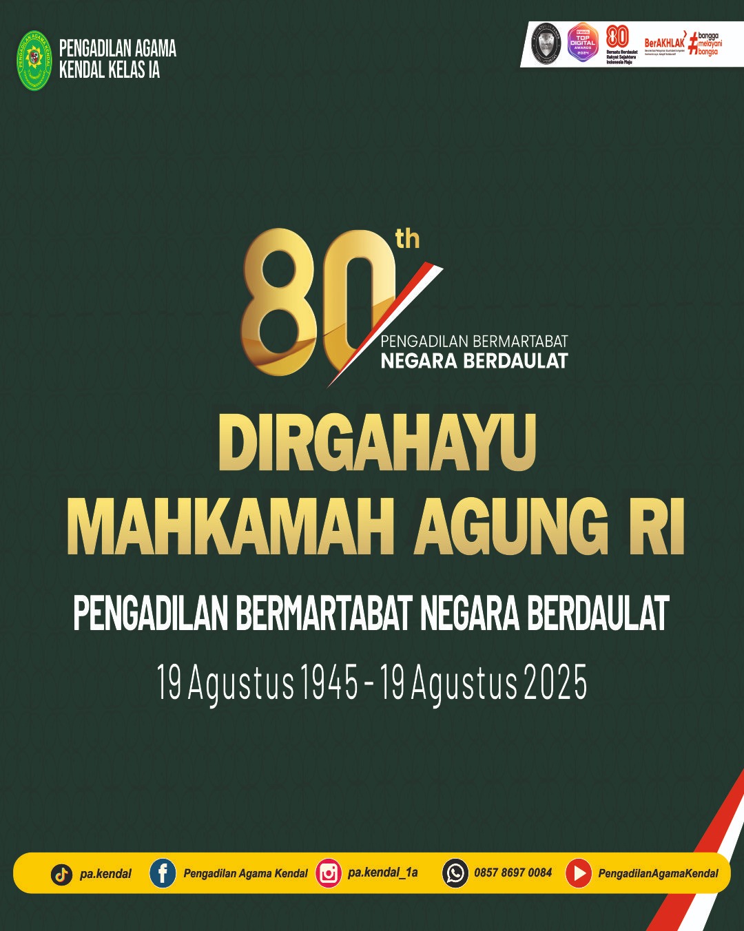 HUT MA RI ke 80